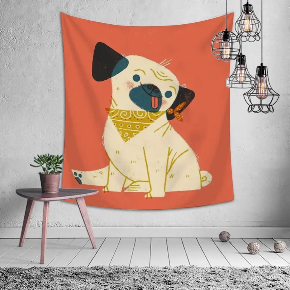 

Кота и собаки из мультфильма, гобелен с животными Мандала психоделический стене висит украшение дома