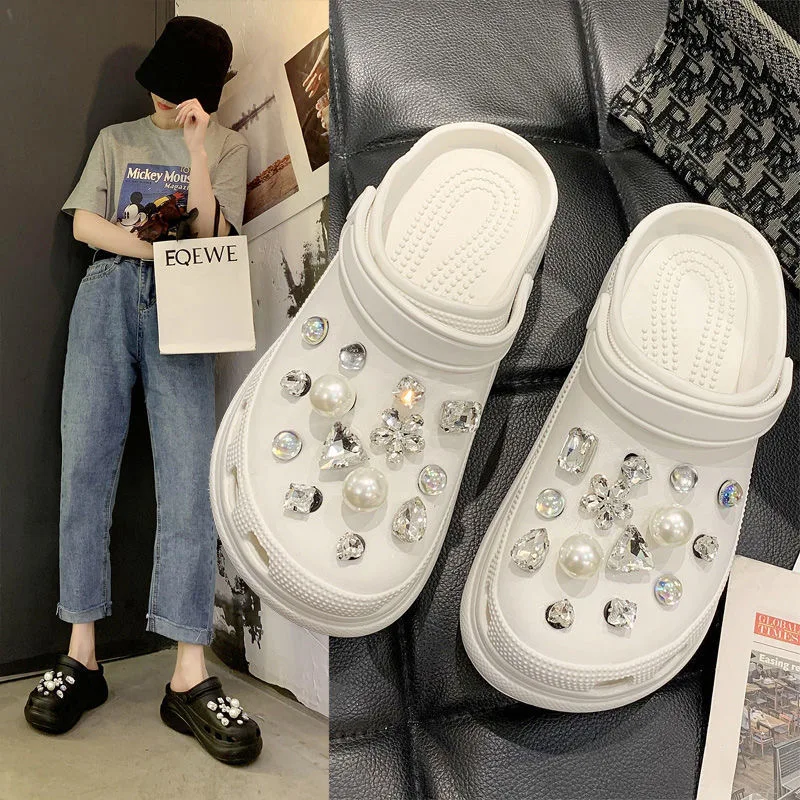 

Summer Women Clogs Quick Dry Wedges Platform Garden Shoes Beach Sandals Home Slippers Thick Sole Increased Flip Flops for Women