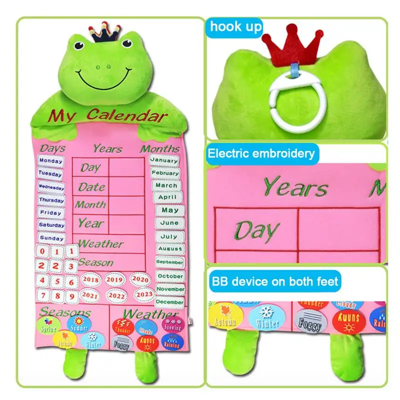 

Montessori Toys Plush Animal Cartoon Hanging Calendar Baby Toy Early Educational Cognition Toys Sensory Toys For Children Gifts