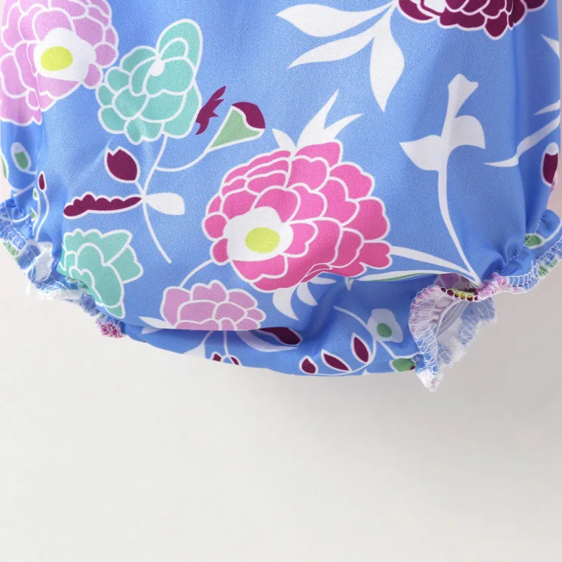 

Hot Summer Newborn Baby Girl Clothes Sleeveless Lace Flower Print Strap Romper Jumpsuit One-Piece Outfit Summer Clothes