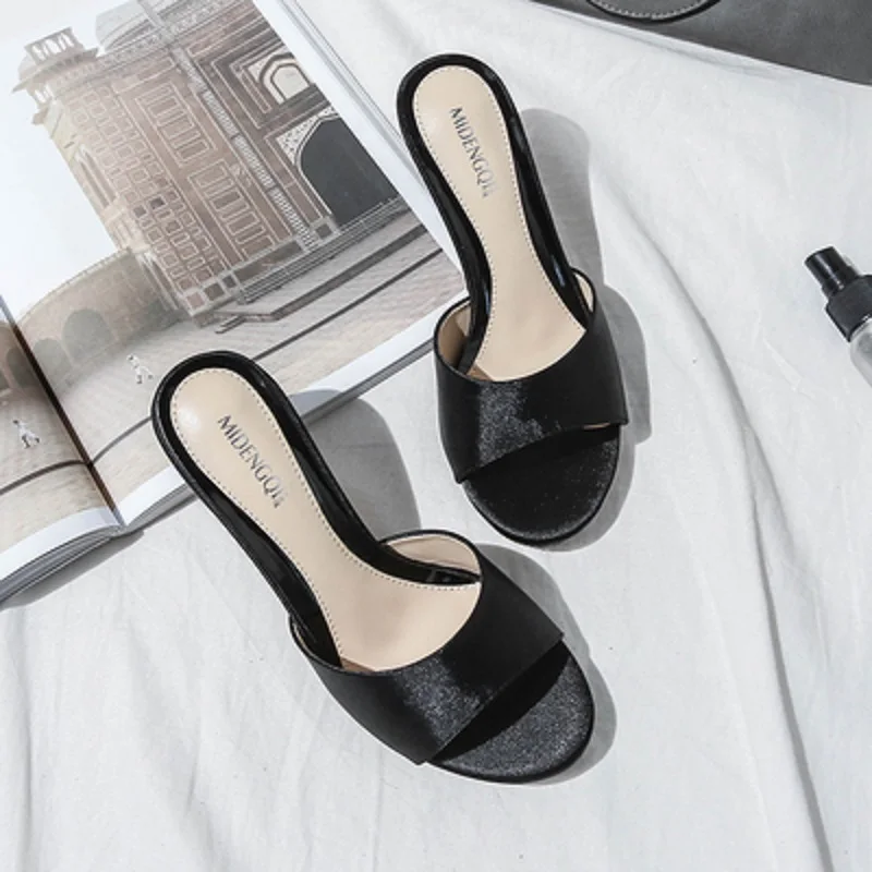 

Sandals and slippers sexy fish mouth with thin and versatile fashion wear-resistant high-heeled slippers large size female slipp