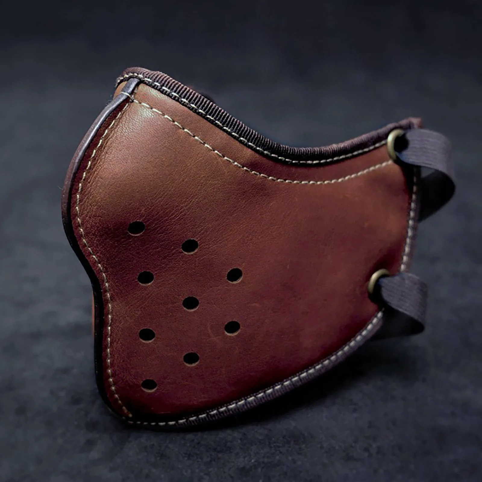 Панк кожаная маска мотоциклетная Байкерская полумаска для лица противопылевая