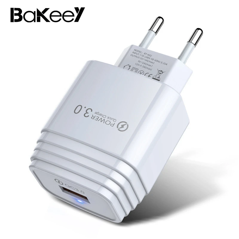 Bakeey Quick Charge QC3.0 универсальное портативное зарядное устройство USB для быстрой зарядки для путешествий штепсельная вилка EU US UK для samsung Xiaomi 9T Redmi