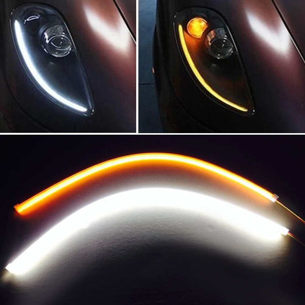 2 шт. 60 см Гибкая DC 12 В ультра яркий SMD белый светодиод дневного света направляющая