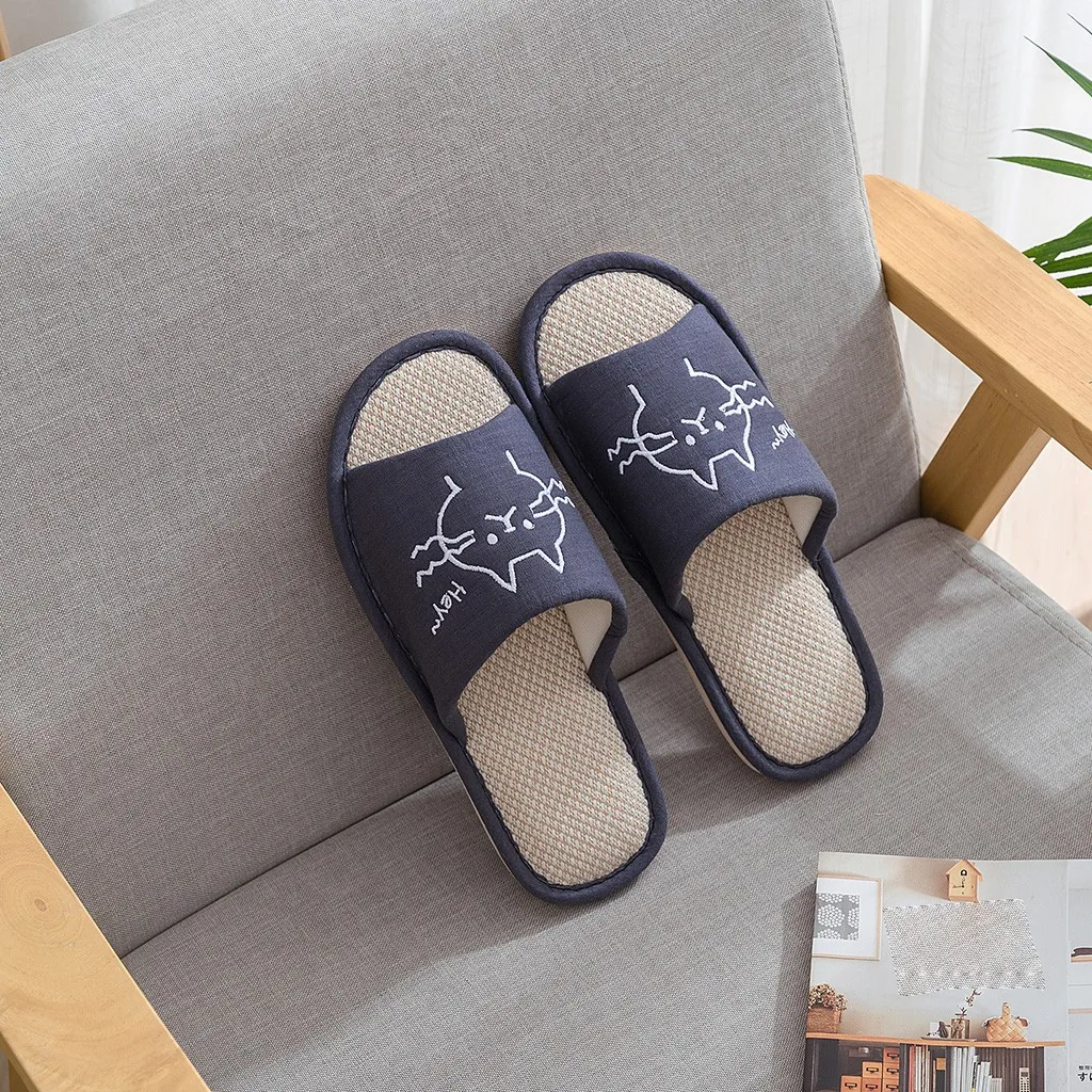 Мужские Летние Повседневные тапочки дышащие льняные сандалии мужские домашние