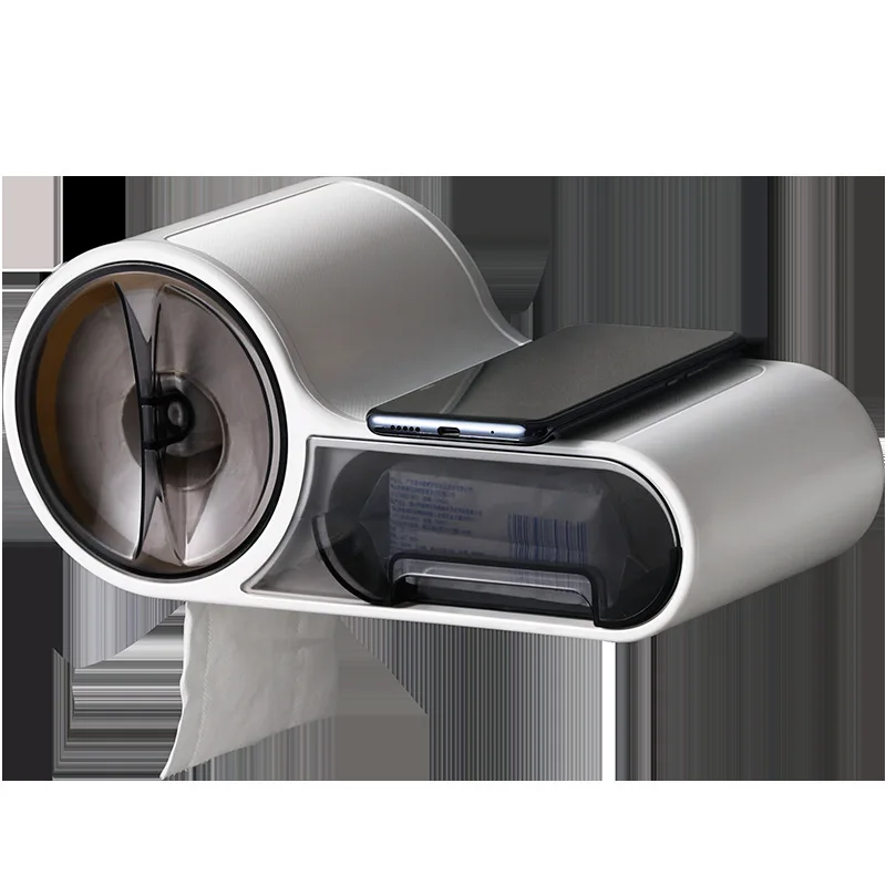 

Tissue box Wall mounted toilet paper box of non perforated toilet Toilet suction cup paper roll Drawer type toilet paper stand