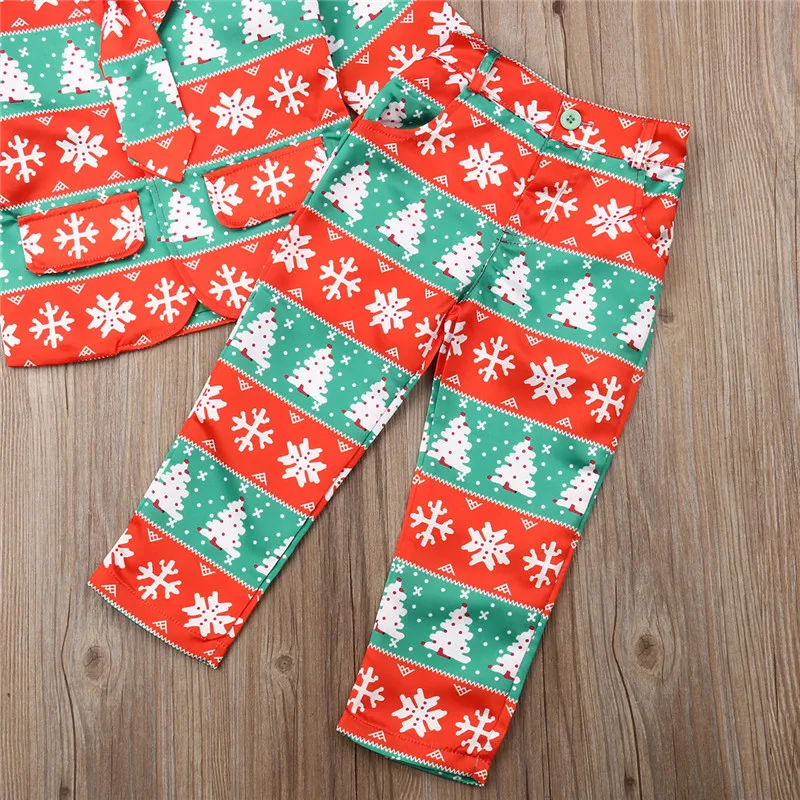 Детские Рождественские наряды для мальчиков рубашка с принтом Санта-Клауса