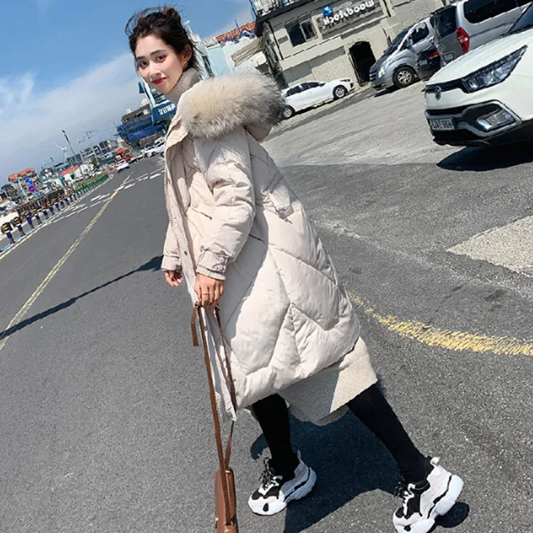 Женское корейское зимнее пальто стиль новый средней длины свободная и плюс