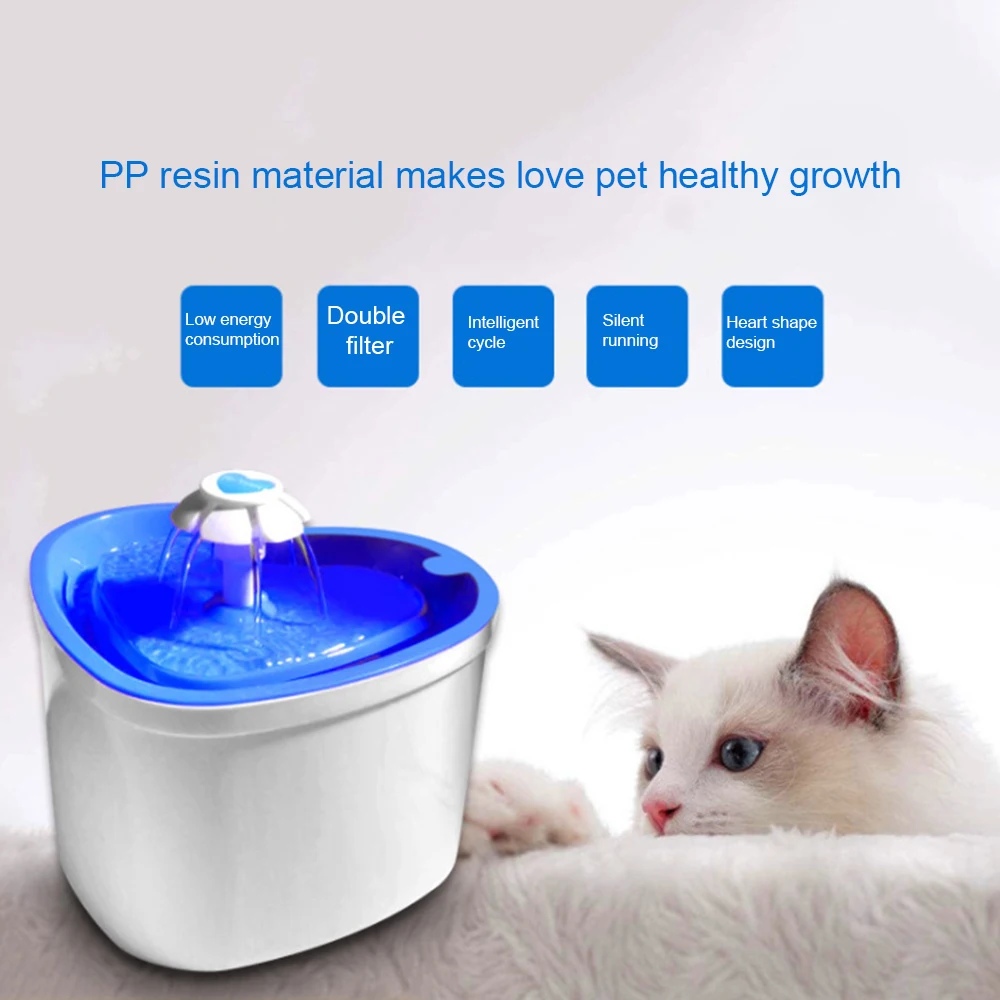 

Автоматический питьевой фонтанчик для домашних животных, бесшумная поилка для кошек и собак, емкость 2 л