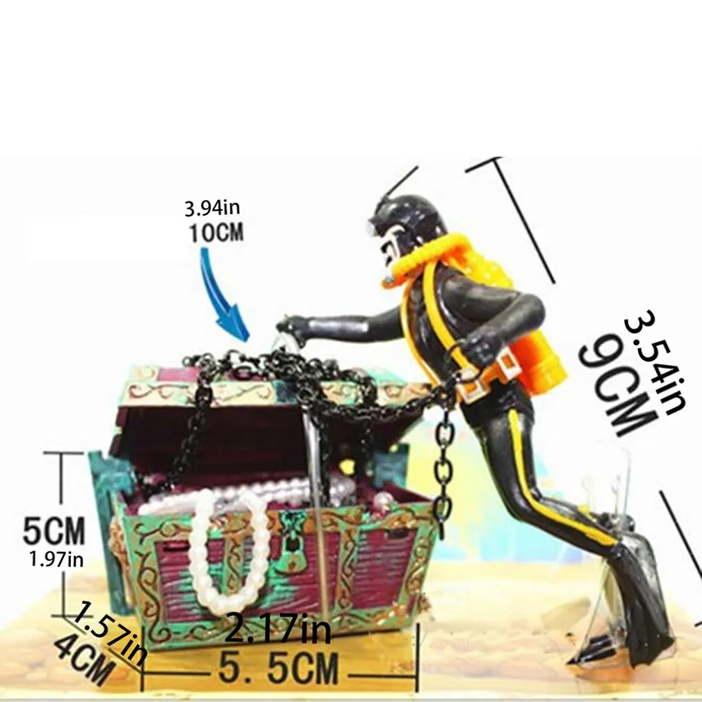 Подводное ландшафтное украшение для охотника за рыбами аквариум с мультяшным