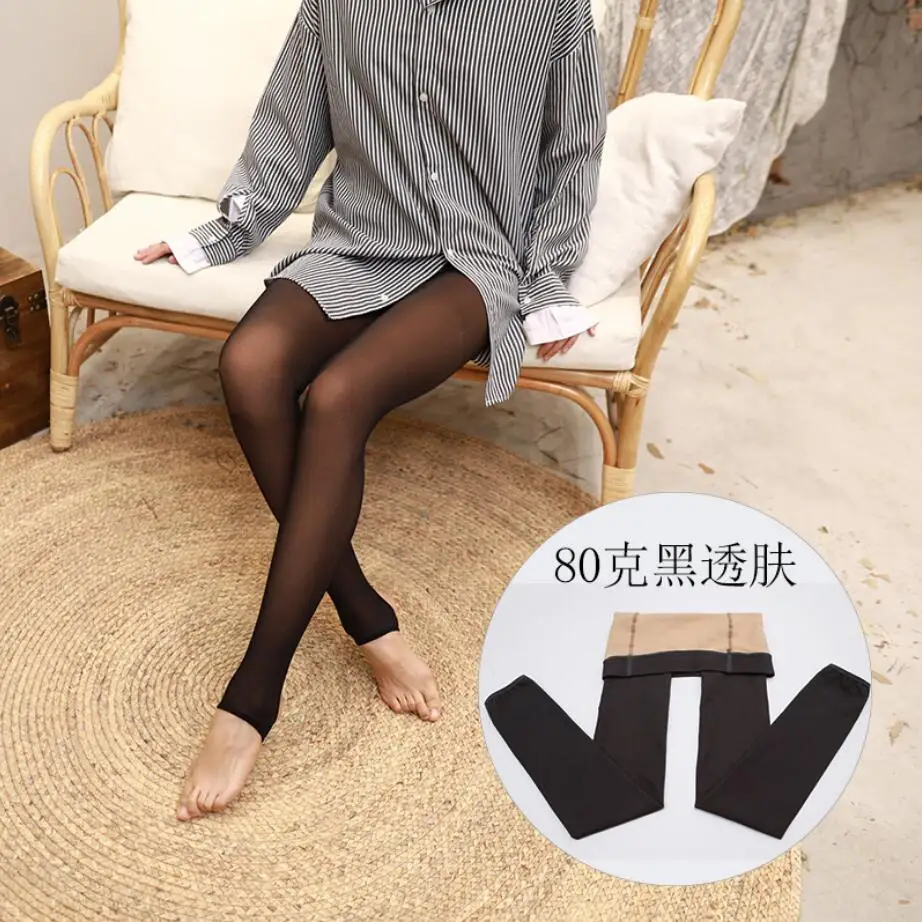 black 80g Новинка, 80 г-350 г, плюс бархатные утолщенные зимние колготки, женские колготки, collant femme, сексуальные трусики, rajstopy, теплые, medias de mujer, осень 482 - Цвет: black 80g