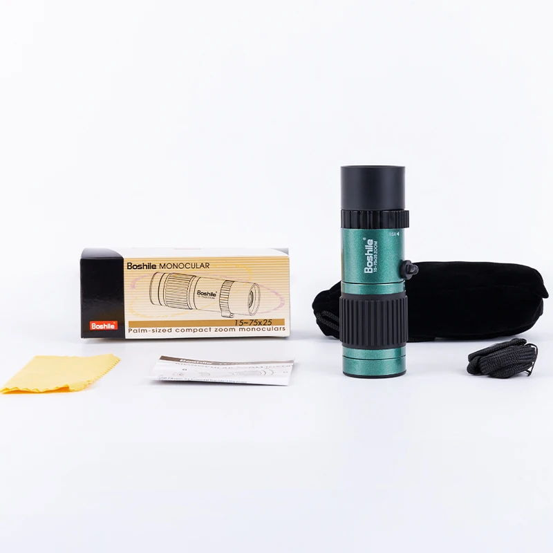 

BOSHILE 15-7525 HD Portable Zoom Monocular Telescope green white Hunting outdoor tourism Waterproof Zoom Monoculars