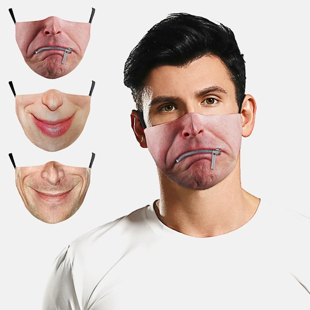 

Creative Halloween Cospaly Funny Adult Mouth Masks Women Men Unisex Street Sports Breathable Protection Fashion Party Face-Mask