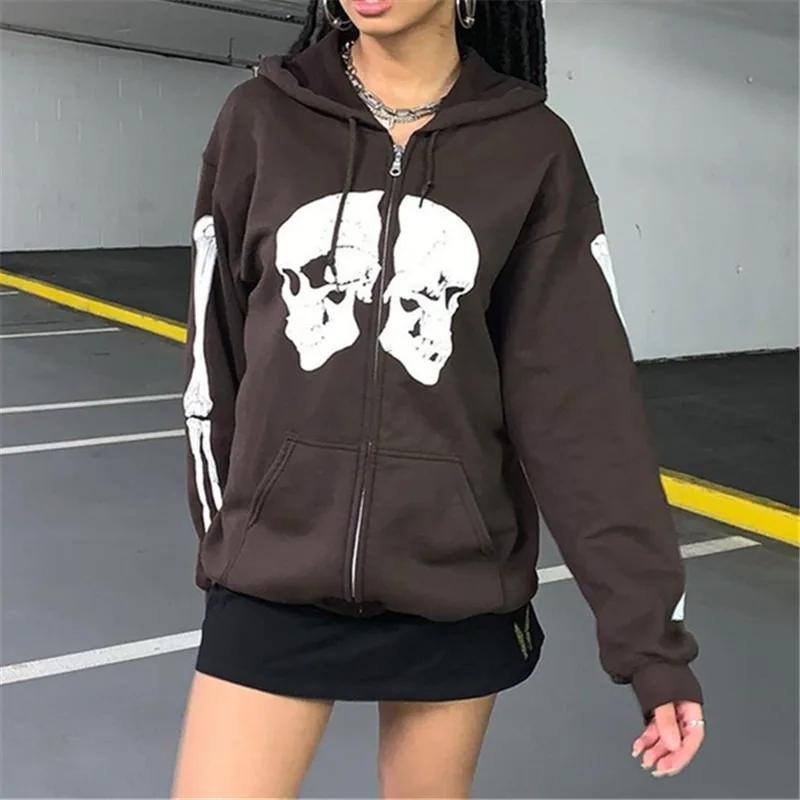 

Женский свитшот с капюшоном и длинным рукавом, в готическом стиле