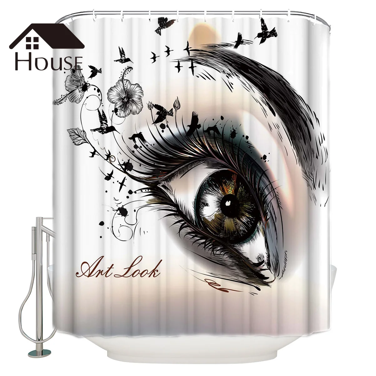 Женские художественные красивые занавески с ресницами занавеска для душа в