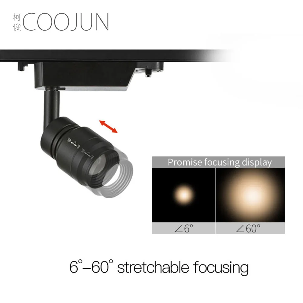 Фокусирующий комнатный светодиодный светильник COOJUN 7 Вт 4000K Ra≥ 93 высокий CRI 240 в