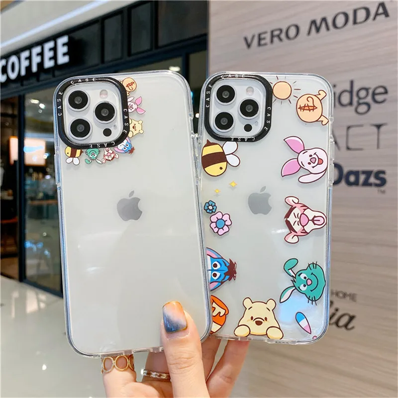

DISNEY Simple Pattern Mobile Phone Case for iPhone 13 12 11 Pro Max Funda Para iPhone 12 XR XS 7 8 Plus Soft Case Shell 13 Case