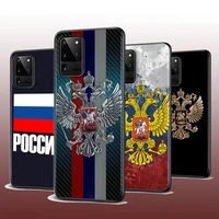 for samsung s22 s21 s20 fe ultra pro lite s10 5g s10e s9 s8 s7 plus russia flag shockproof soft black phone case