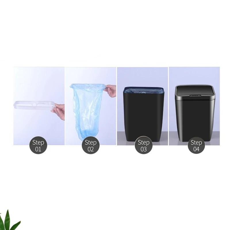 

Small Trash Can,12L Home Intelligent Trash Can Automatic Sensor Dustbin Smart Electric Waste Bins Dustbin