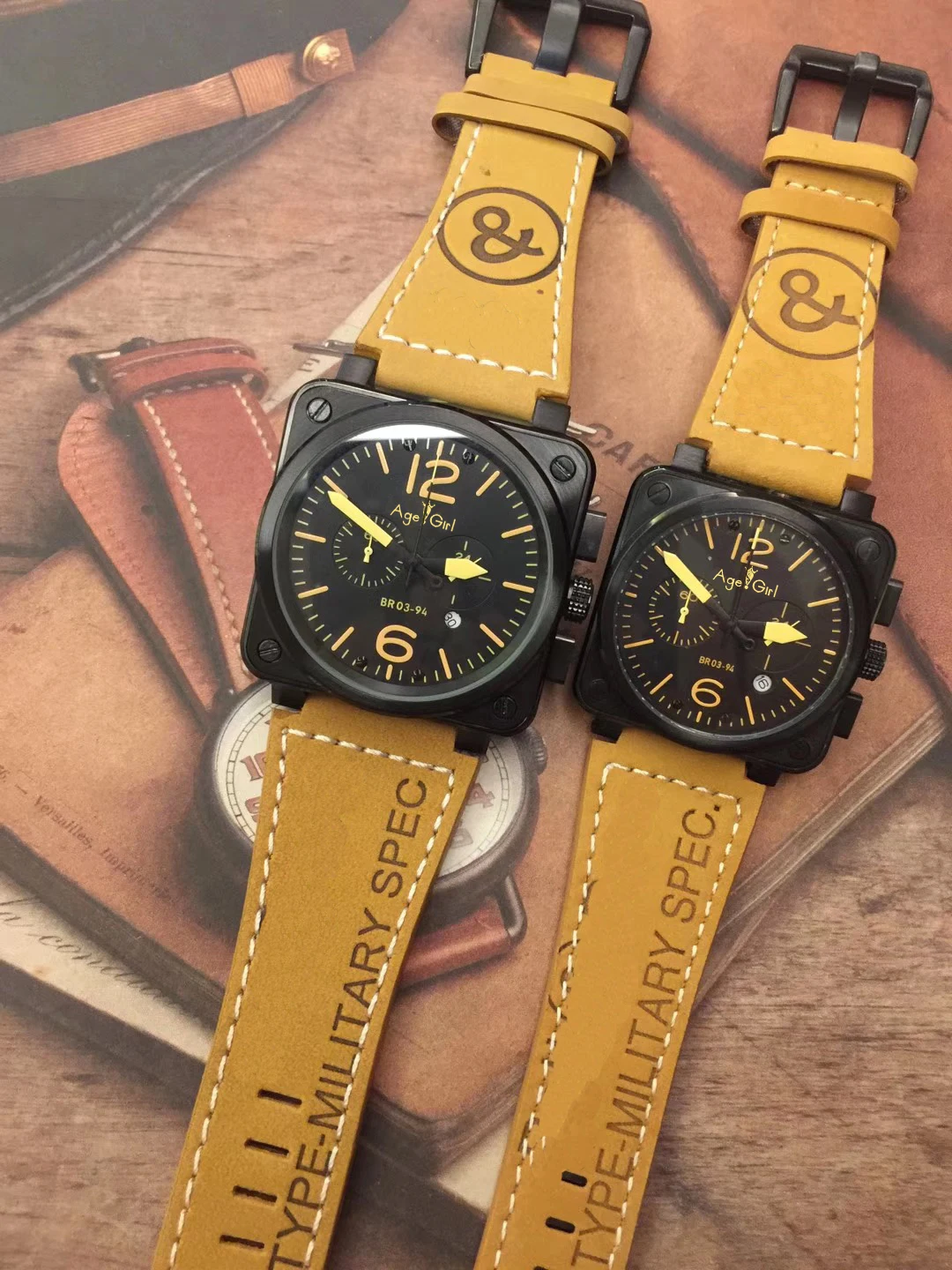 

Classic New Men Women Watch Chronograph Stopwatch Black Case Sapphire Stainless Steel Luminous Brown Leather Limited Sport