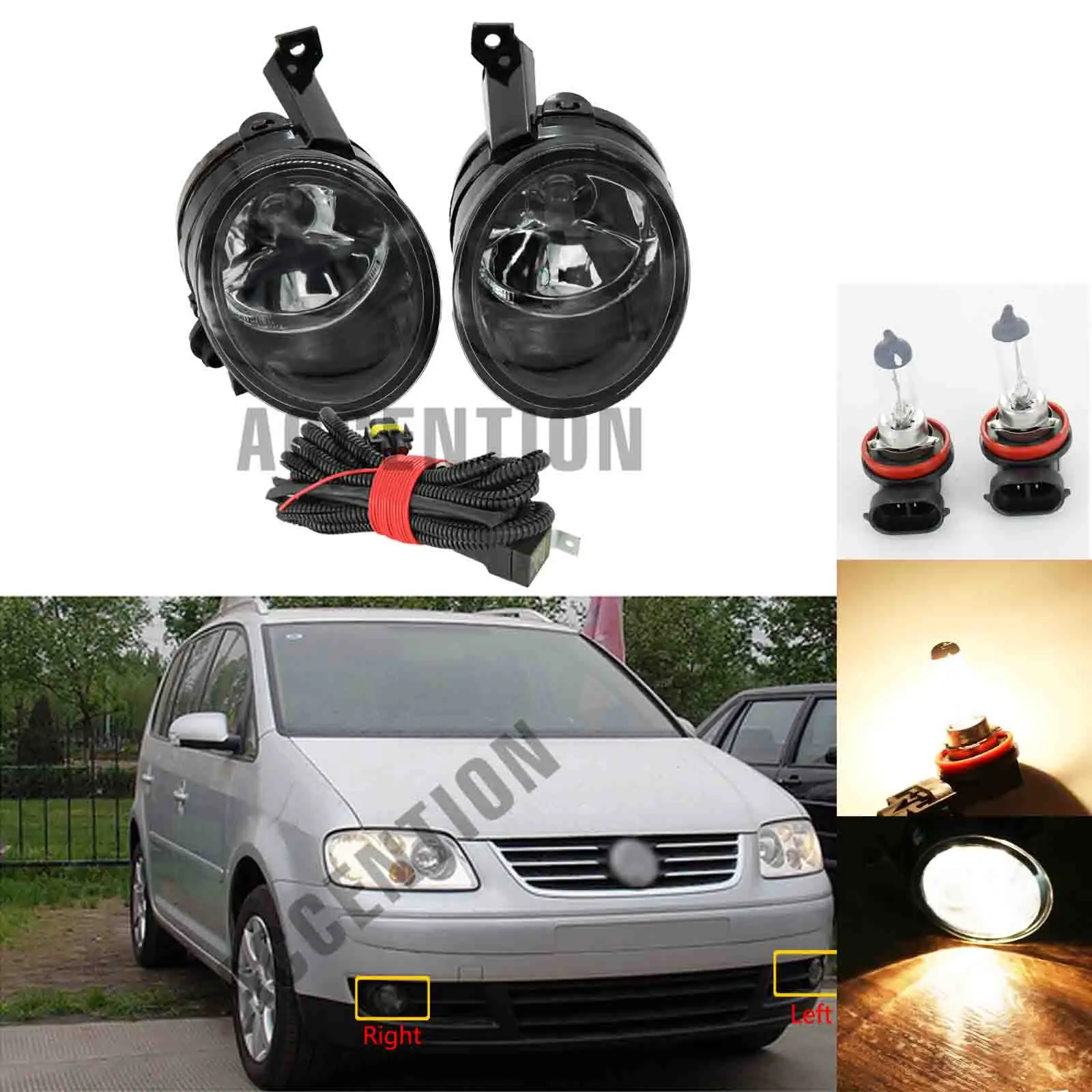 Противотуманные фары и провода переднего бампера для VW Touran 2003 2004 2005 2006 2007 2008|Фара