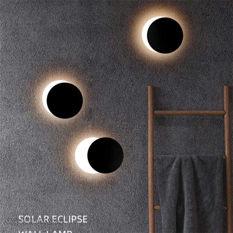 Креативные Настенные светильники Eclipse современный минималистичный прикроватный