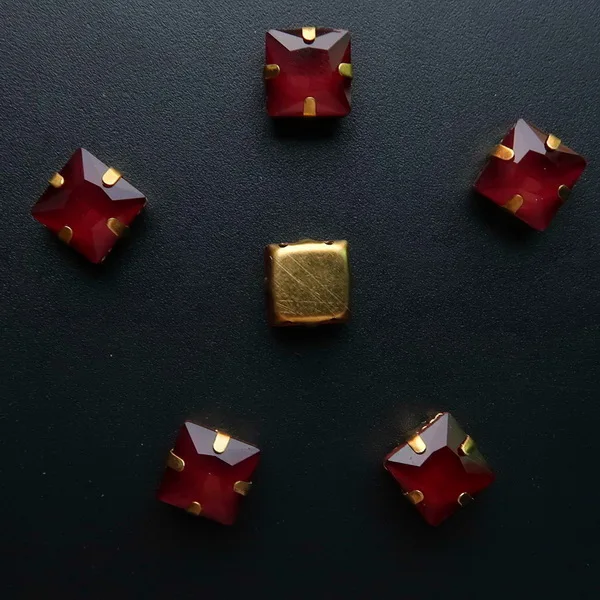 A19 Dark red Золотой Коготь 50 шт/уп желе конфеты и AB цвета стекло кристалл 8 мм квадратной формы пришить стразы бисер одежда diy отделка - Цвет: A19 Dark red