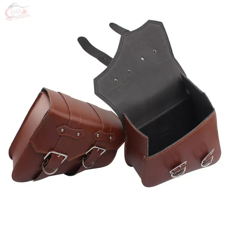 Мотоциклетная Сумка седло кожаная Боковая из искусственной кожи для хранения