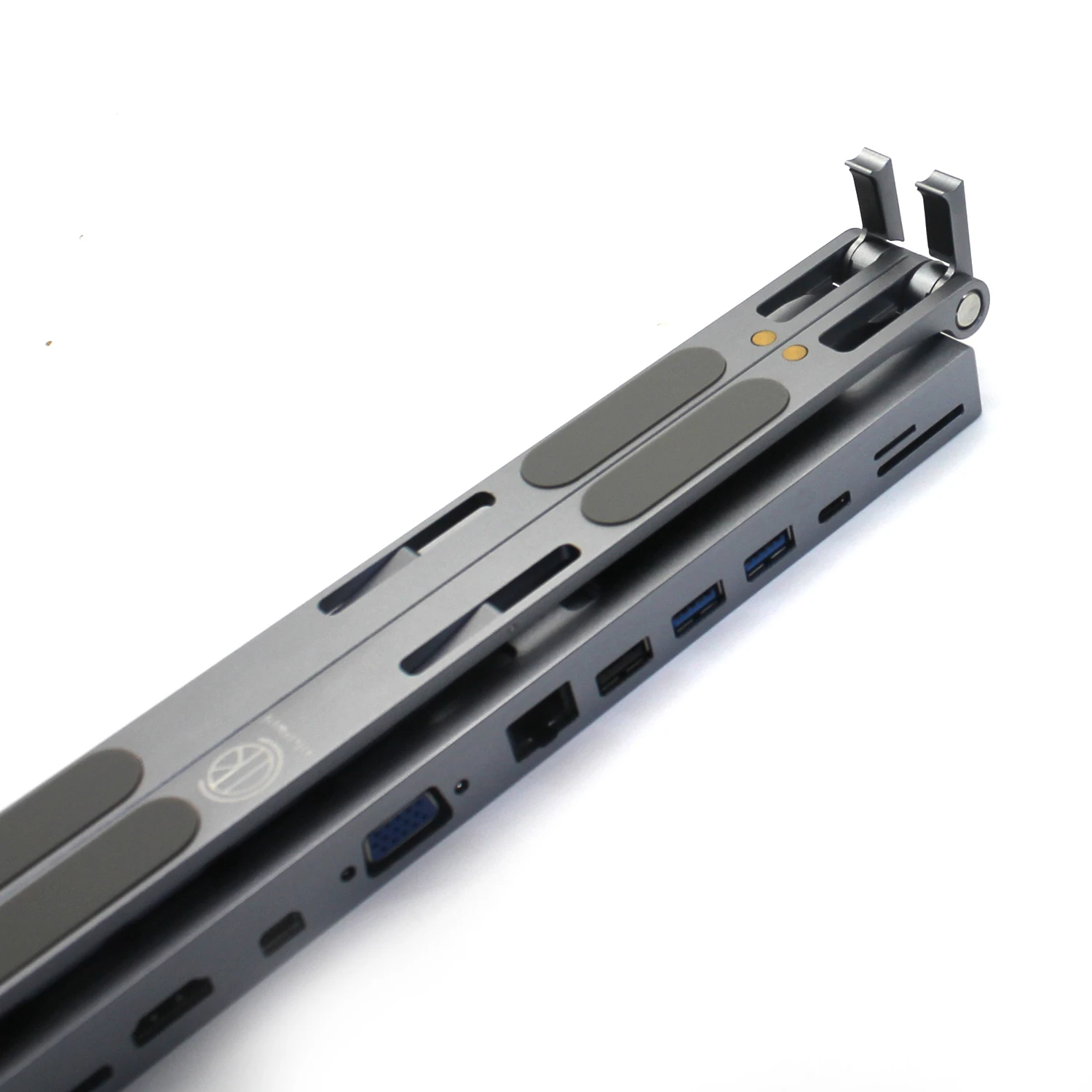 

Laptop Docking Station with Bracket Holder 12IN1 4K HDMI TF SD 2 USB 3.0 Laptop Stand USB HUB for Macbook Fast Charging