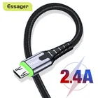 Кабель зарядный Essager со светодиодной подсветкой и Micro USB, 2,4 А, 2 м