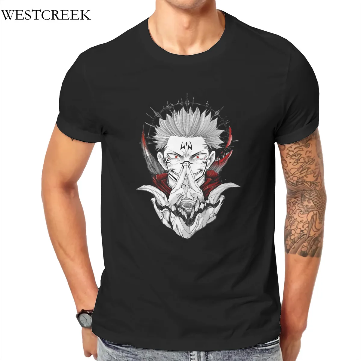 

WESTCREEK Jujutsu Kaisen Essentials Short Sleeve 100% Casual Loose Cotton Graphic Customize Male Clothing 168480