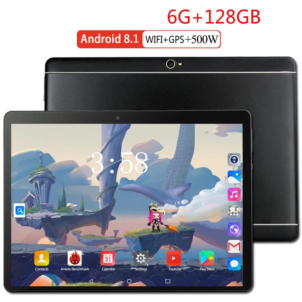 2020 Новый 4G LTE планшетный ПК 128G глобальная Bluetooth Wifi Android 8 0 10 1 дюймов планшет
