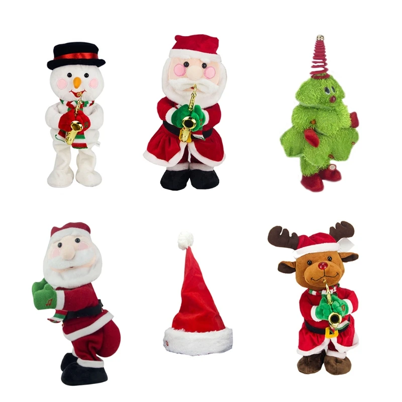 

Поющая Танцующая Рождественская елка игрушка Twerking игрушка Санта-Клаус Электрический Рождественский подарок для детей