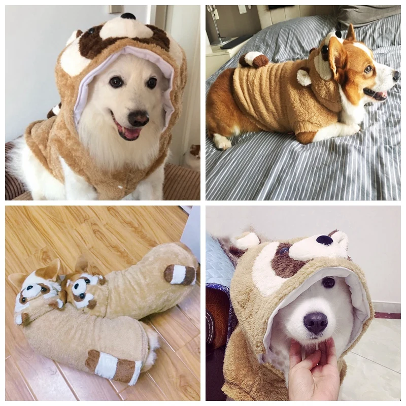 Raccoon Costumes Clothes For That Terrier Thick Winter Warm Pet Coat And Jackets Small Medium Large Animal Cat Poodl Hoodie | Дом и сад
