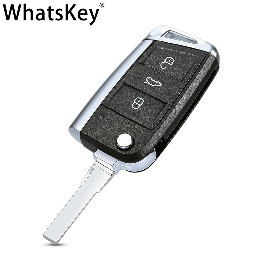 Откидной Чехол для автомобильного ключа с 3 кнопками WhatsKey чехол Volkswagen Skoda Octavia A7 VW