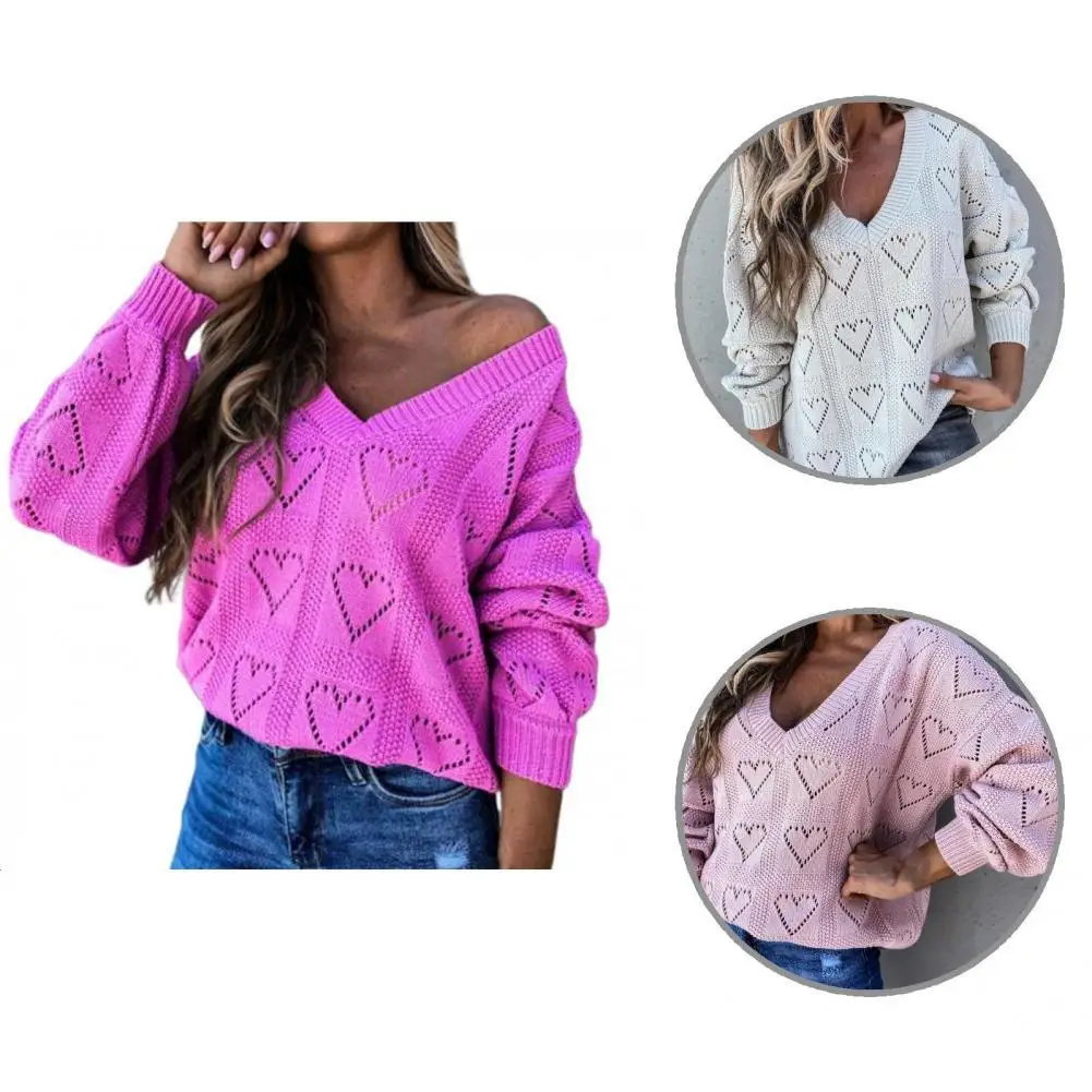 

Осенний свитер Простой в форме сердца с V-образным вырезом весенний свитер с V-образным вырезом противоусадочный весенний свитер