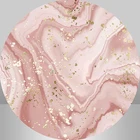 Мраморный и золотистый круглый фон Sensfun, круглая фотография, декорация для вечеринки, цилиндрическая крышка стола