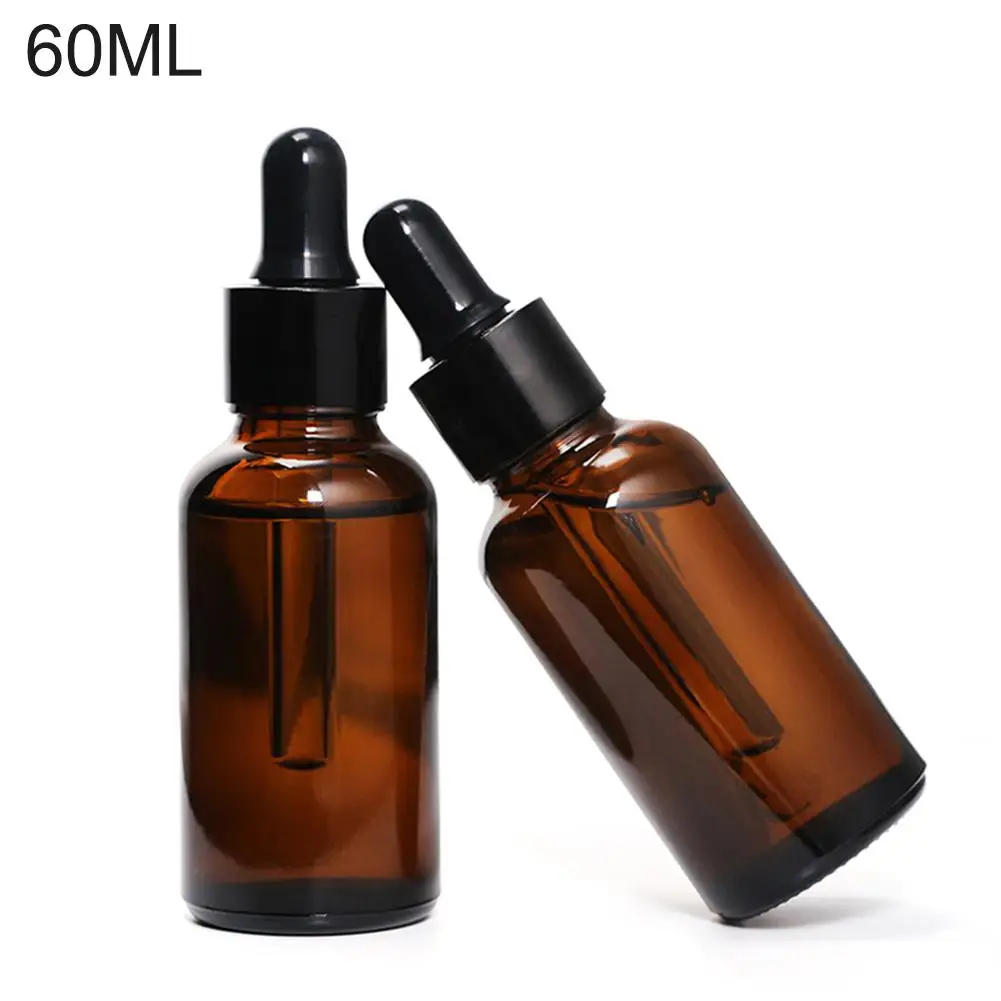60ML Single Portable Travel Lotion Body Water Bottled Essential Oil Original Liquid Glass Bottles With Eye Droppers Sub-bottle |