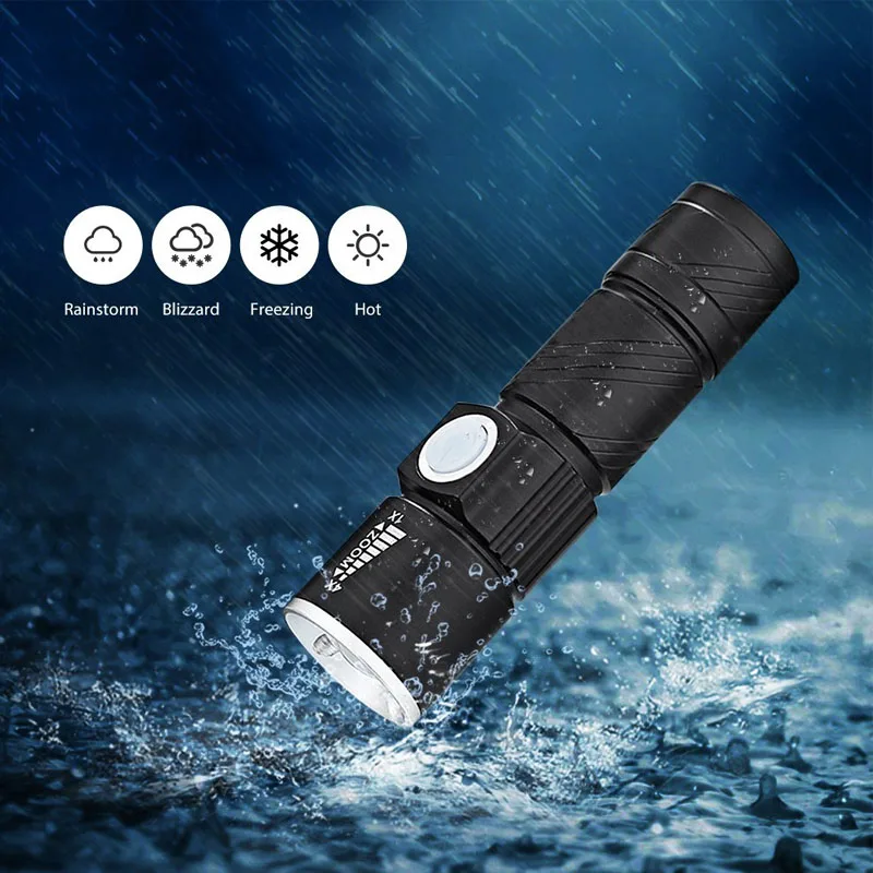 USB Q5 светодиодный светильник фонарь перезаряжаемый встроенный аккумулятор тактический мини 4 режима зум водонепроницаемый светильник s светильник фонарь