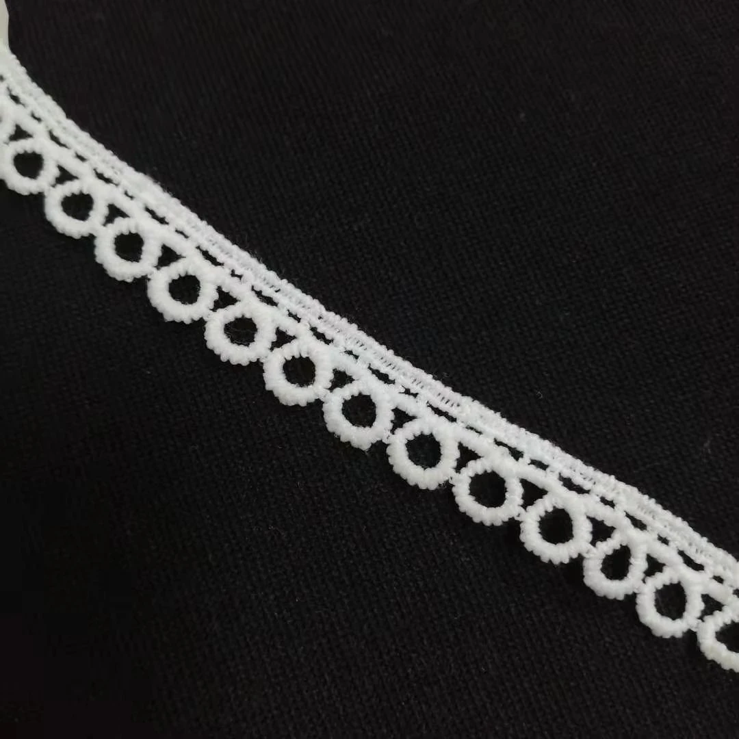 

1Yards Embroidery Lace Fabric Guipure Trim 1.2cm White Laces Ribbon Round Lace For Dress Crafts Crafting Sewing Trimmings LT23