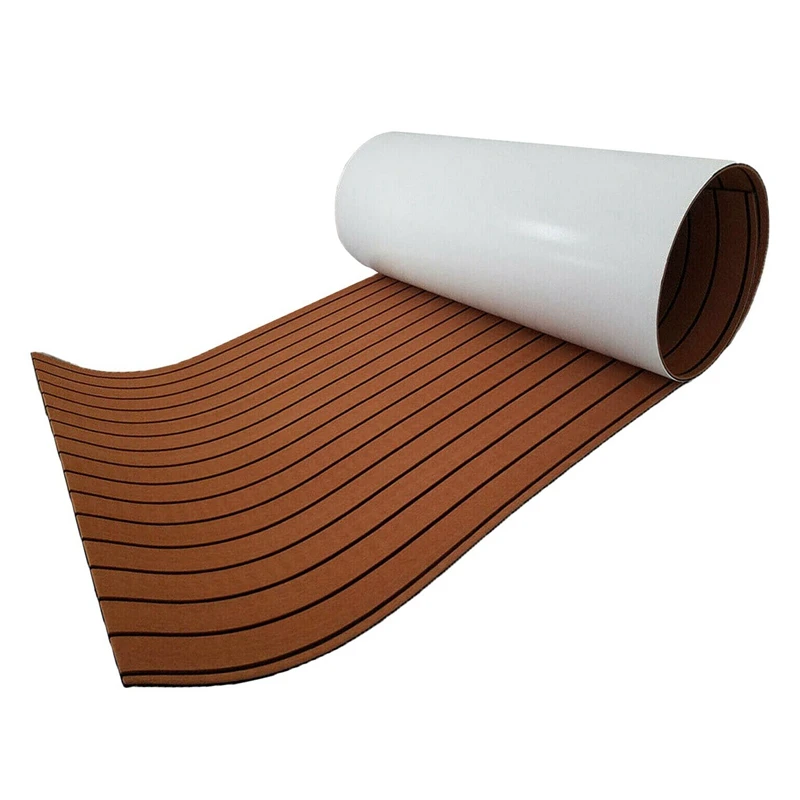

EVA Teak Decking Sheet for Boat Yacht Marine RV Floor Carpet Non-Slip and Self-Adhesive Bevel Edge Carpets Pad