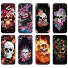 Soft Silicone Skull Flower Floral Phone Case For OPPO Find X2 Pro A9 A8 A5 A31 2020 A91 AX5S Realme 5 6 X50 Reno A 3 Pro Cover