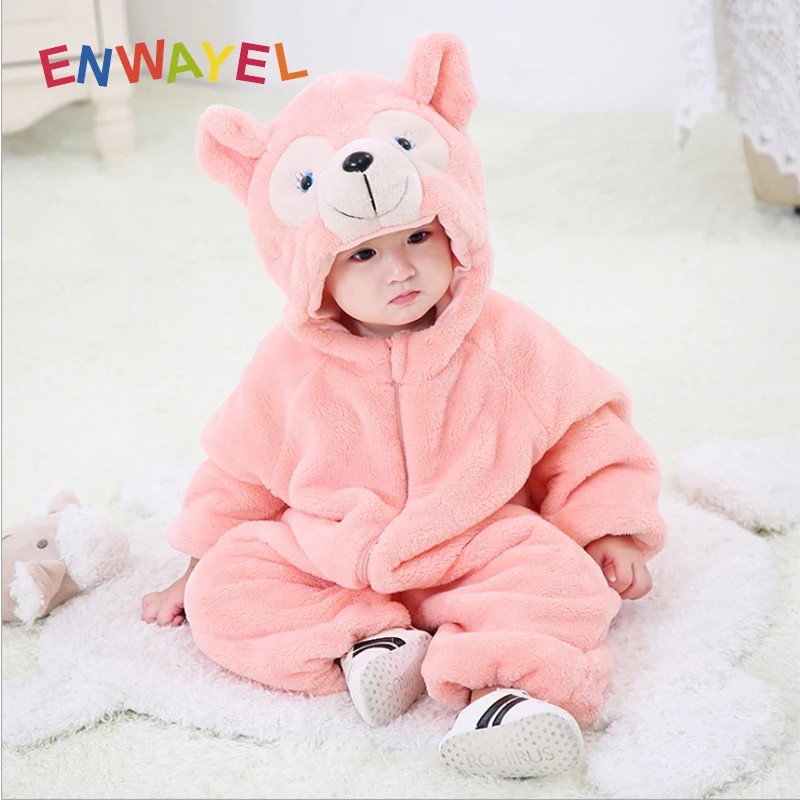Комбинезон для малышей Зимняя одежда Мягкий теплый костюм девочек Детская