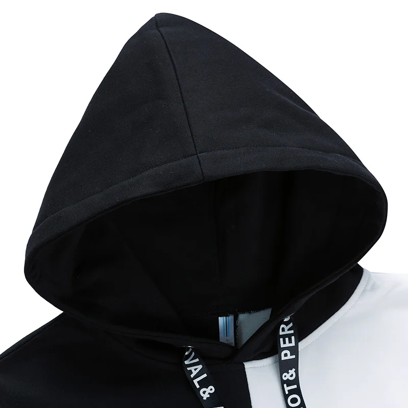 

Men's Hoodies Oversized Patchwork Print Harajuku Japanese Streetwear Hip Hop Sweatshirts 2020 Black White Hoodie Men Clothing