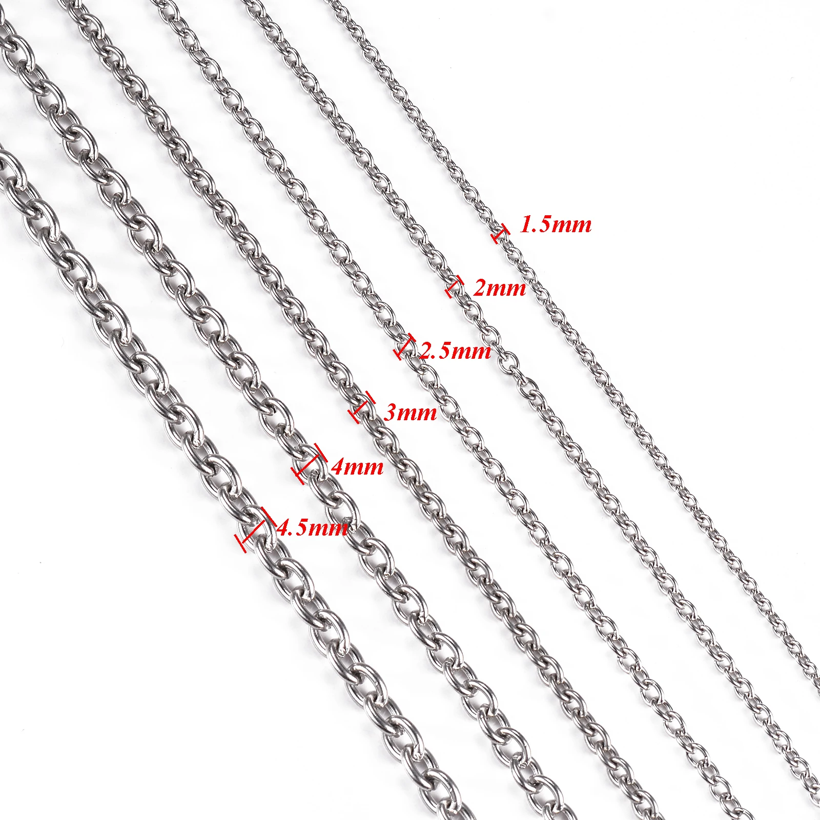 

1Pc Stainless Steel Cross O Chain Necklace For Women Men DIY Jewelry Thin Bracelet Necklace