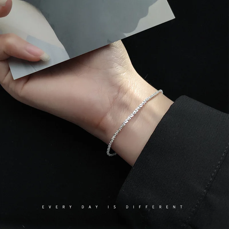 

925 Sterling Silver Popcorn Chain Bracelet For Women Jewelry Hand Chain Jewelry Accessories Adjustable Fine Fashion Wedding Gift