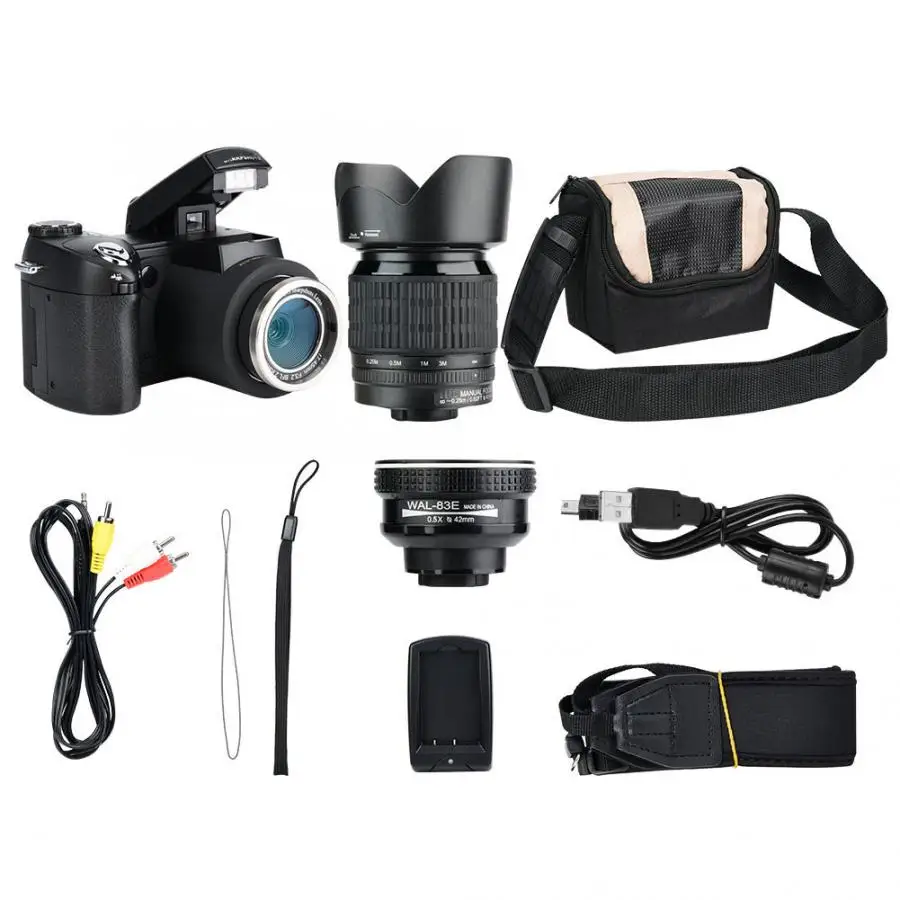 D7100 цифровая камера 33MP Автофокус FHD 1080P 3,0 дюймов камера комплект портативный камкордер широкоугольный объектив 24X зум телеобъектив