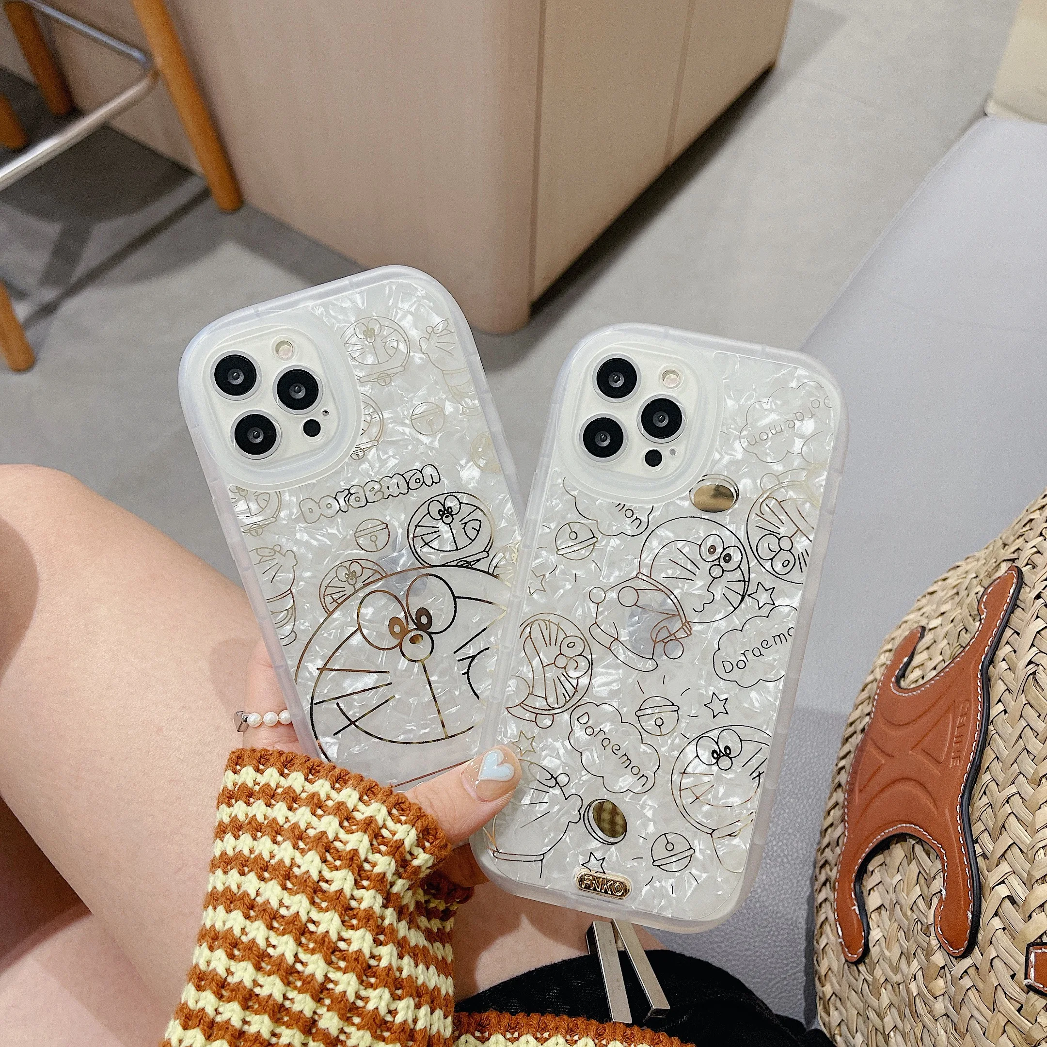 

cartoon Jingle cat shell pattern phone case for IPhone 12 11 13 Pro Max 7 8Plus X XS XR XSmAX Shell pattern cat ears Back Cover