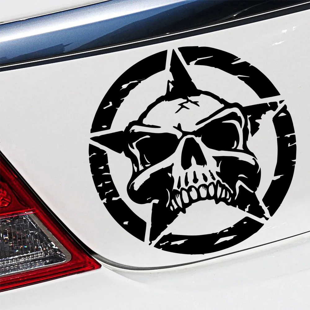 

Art Design Star Skeleton Car Decal Decal Car Styling Motorcycle Body Cool Covers Black/Silver