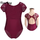 Детская танцевальная одежда для девочек, балетное трико без рукавов для соревнований, выступлений, тренировок, танцев, гимнастический комбинезон
